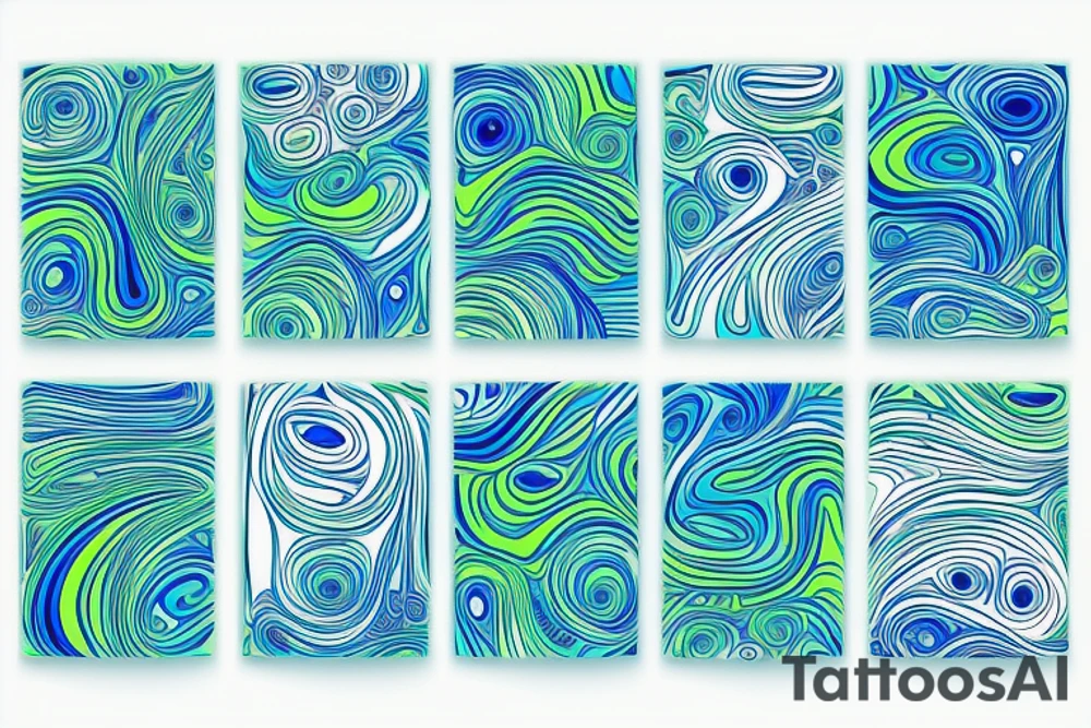 a stratocaster blue and green tattoo idea
