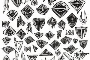 Kunai with Violets tattoo idea