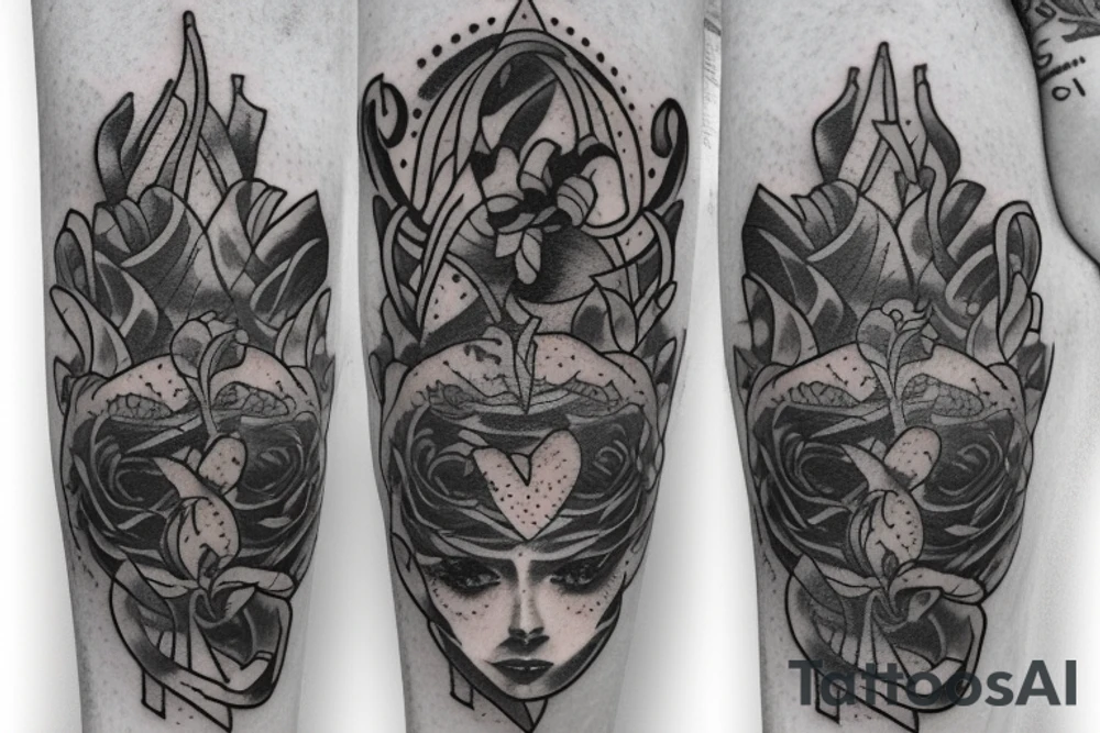 Dagger with Violets tattoo idea