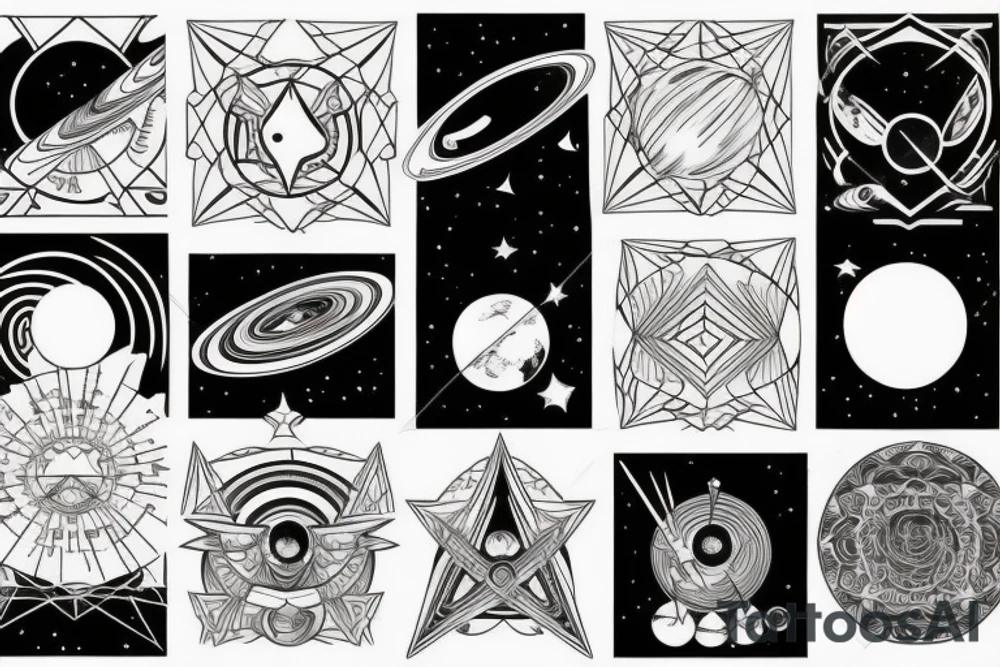 Astraunat in space with saturn tattoo idea