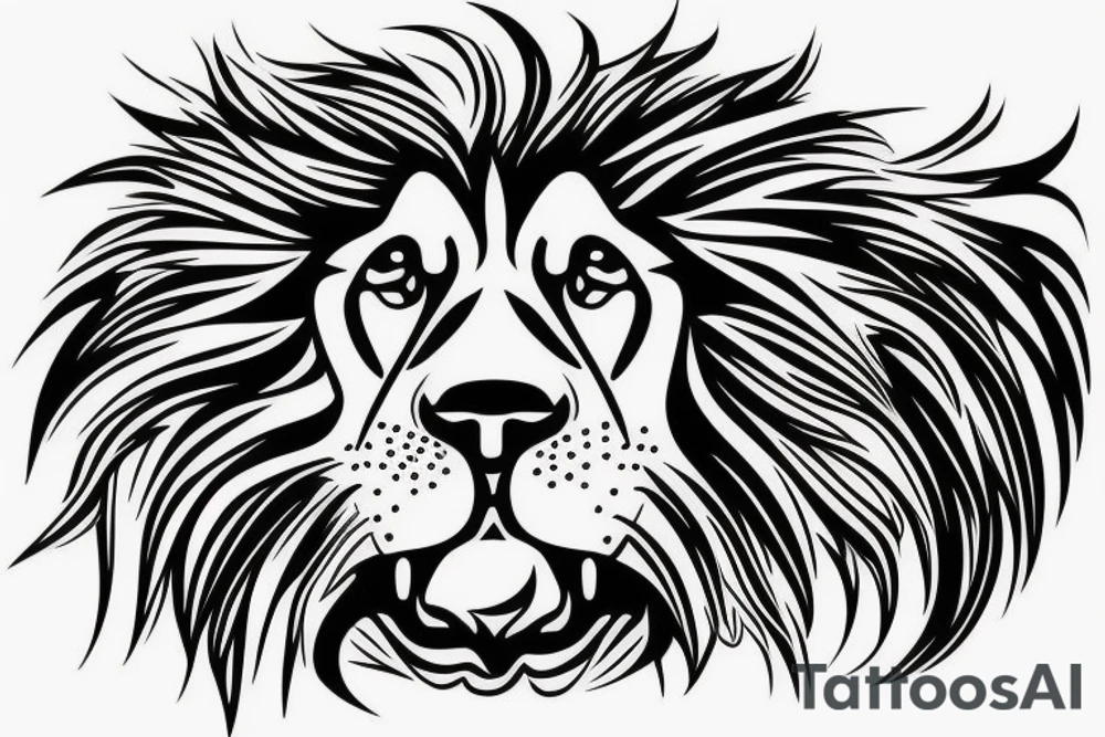 lion in the dog mouth tattoo idea