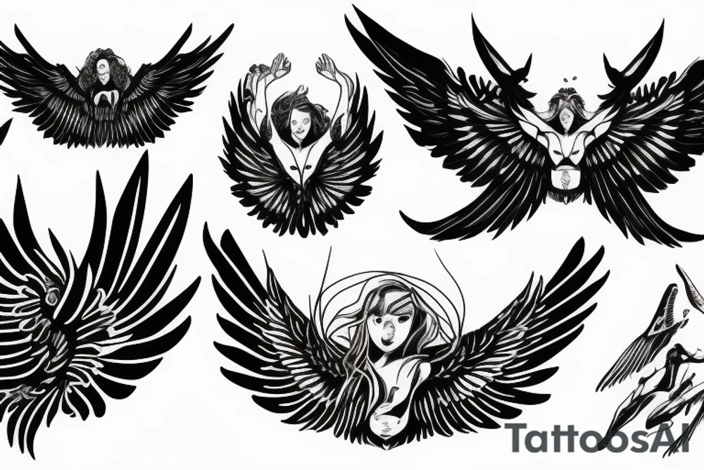 icarus wings falling tattoo idea