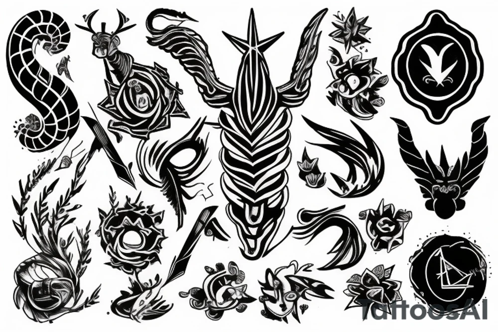 aries and scorpio star signs tattoo idea