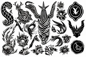 aries and scorpio star signs tattoo idea
