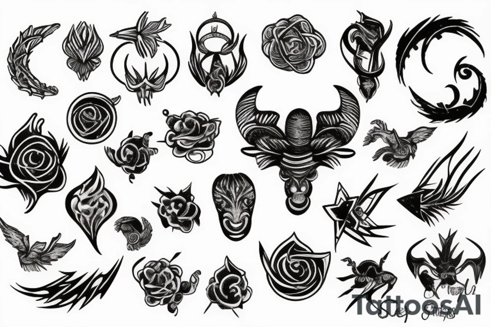 aries and scorpio star signs tattoo idea