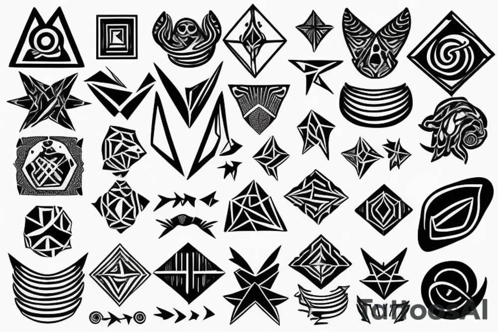 aries and scorpio star signs
geometric shapes tattoo idea