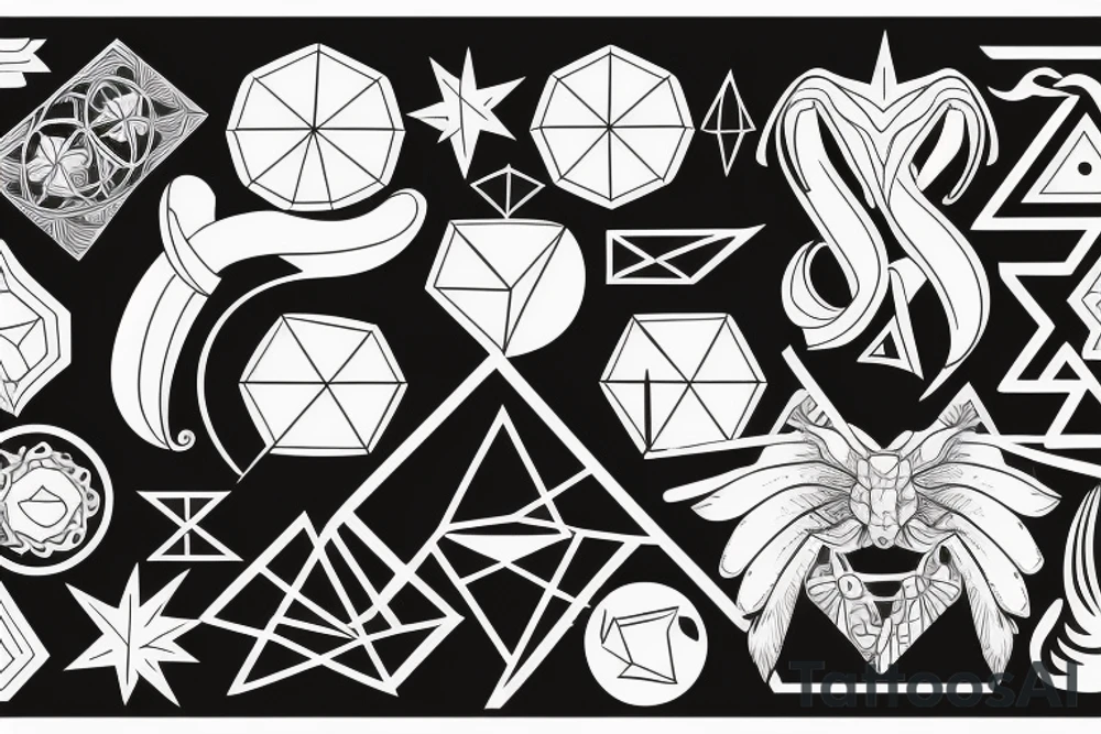 aries and scorpio star signs
geometric shapes tattoo idea