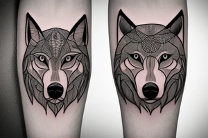 forearm tattoo of the face of a wolf tattoo idea