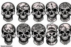 Horror, skulls and harmony tattoo idea
