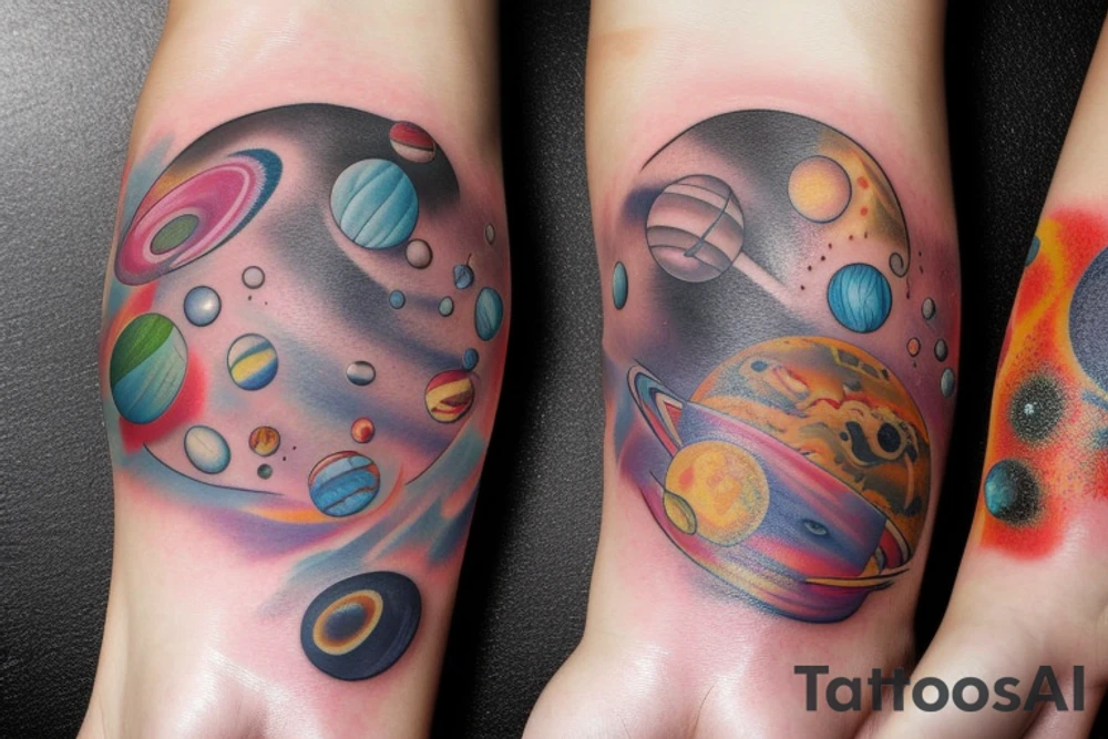 Space, planets tattoo idea