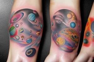 Space, planets tattoo idea