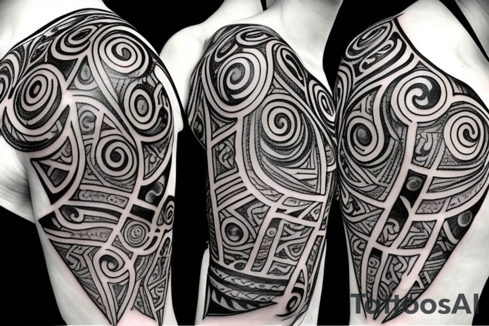 Da Vinci combined with tribal tattoo idea