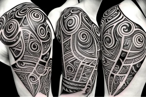 Da Vinci combined with tribal tattoo idea