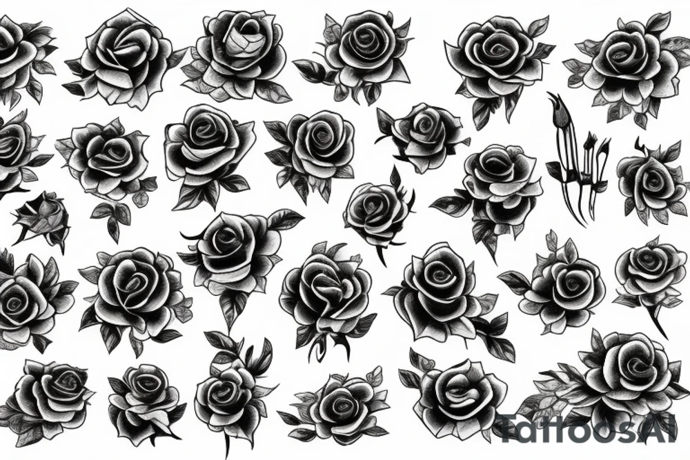 Bunch of roses tattoo idea