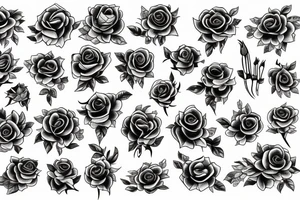 Bunch of roses tattoo idea