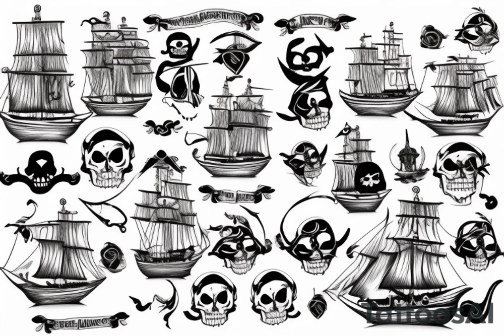 pirate ship tattoo idea