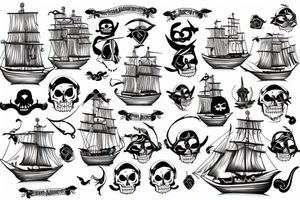 pirate ship tattoo idea