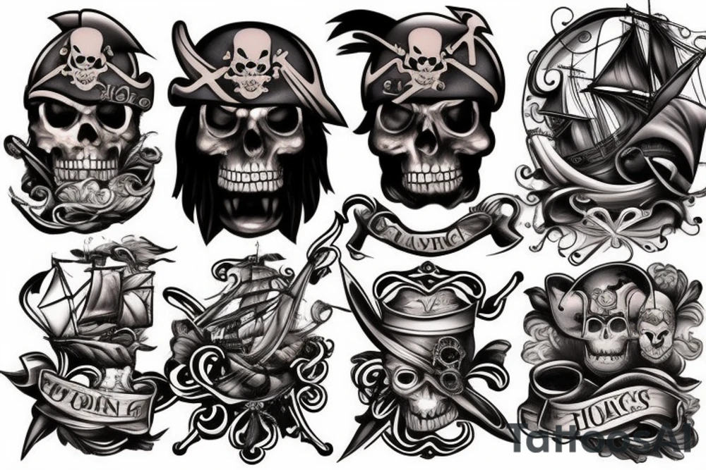 pirate ship tattoo idea