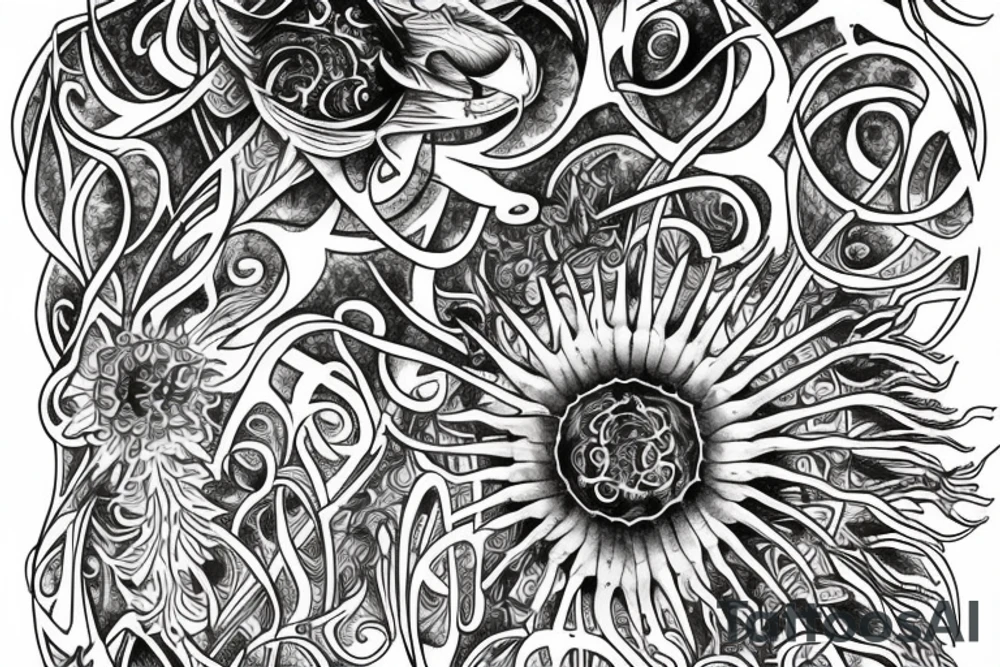 dna spiritual book nature psychedelic tattoo idea