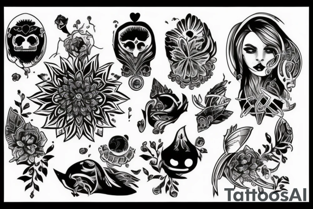 Цветы пионы с четкими линиями tattoo idea