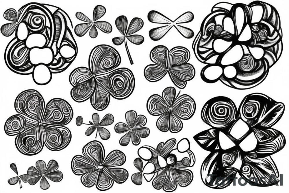 four-leaf clover with eye in it's center tattoo idea