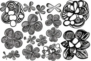 four-leaf clover with eye in it's center tattoo idea