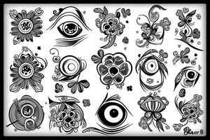 four-leaf clover with eye in it's center tattoo idea