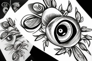 four-leaf clover with eye in it's center tattoo idea