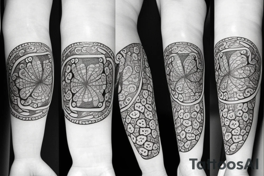 four-leaf clover with eye in it's center tattoo idea