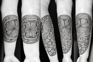 four-leaf clover with eye in it's center tattoo idea