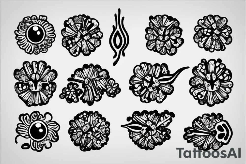 four-leaf clover with eye in it's center tattoo idea