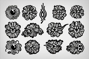 four-leaf clover with eye in it's center tattoo idea
