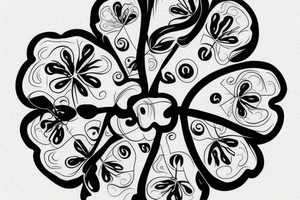 four-leaf clover with eye in it's center tattoo idea