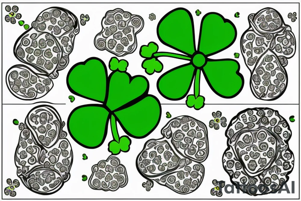 four-leaf clover with an eye in it's center tattoo idea