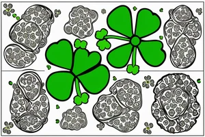 four-leaf clover with an eye in it's center tattoo idea