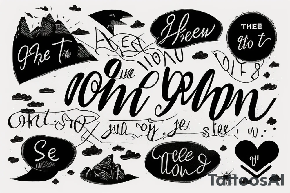 San Francisco landscape with words "see you in the morning" in the sky tattoo idea