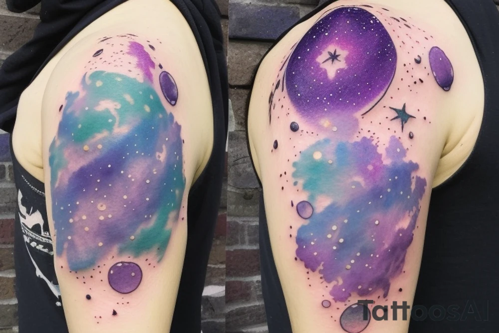 Violet galaxy system tattoo idea