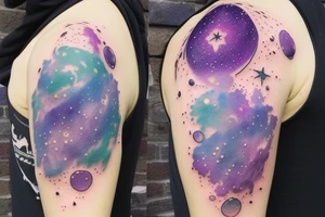 Violet galaxy system tattoo idea