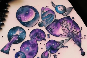 Violet galaxy system tattoo idea