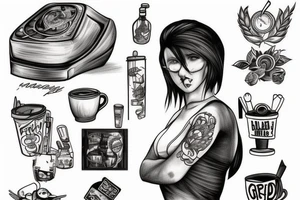 barista who also plays handbal and likes computers tattoo idea