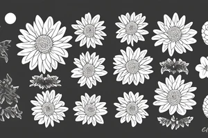 Chrysanthemum in a Waxing Gibbous moon tattoo idea
