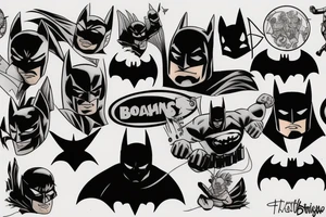 batman fighting sponge bob tattoo idea