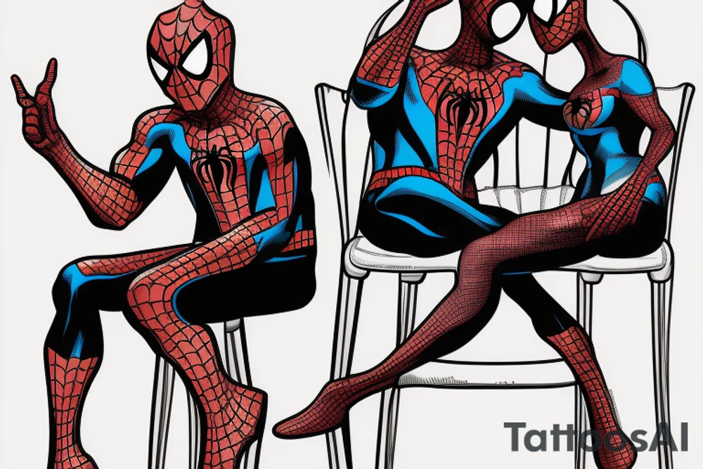 Spiderman having sex with a chair tattoo idea