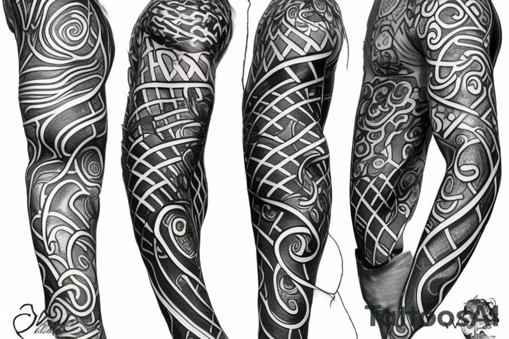 vine sleeve tattoo idea