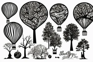 air ballon  with tree tattoo idea