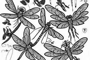 Drawing of a dragonfly tattoo idea