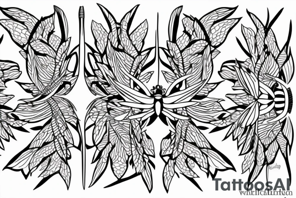 Drawing of a dragonfly tattoo idea