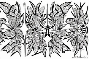 Drawing of a dragonfly tattoo idea