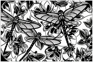 symmetric Drawing of a dragonfly tattoo idea