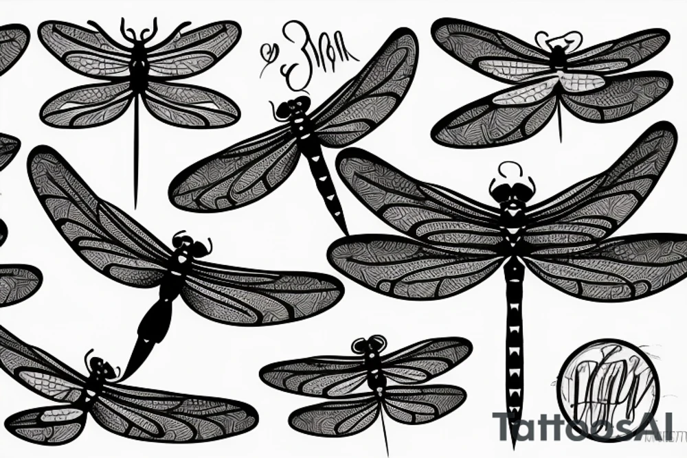 lineart dragonfly tattoo idea